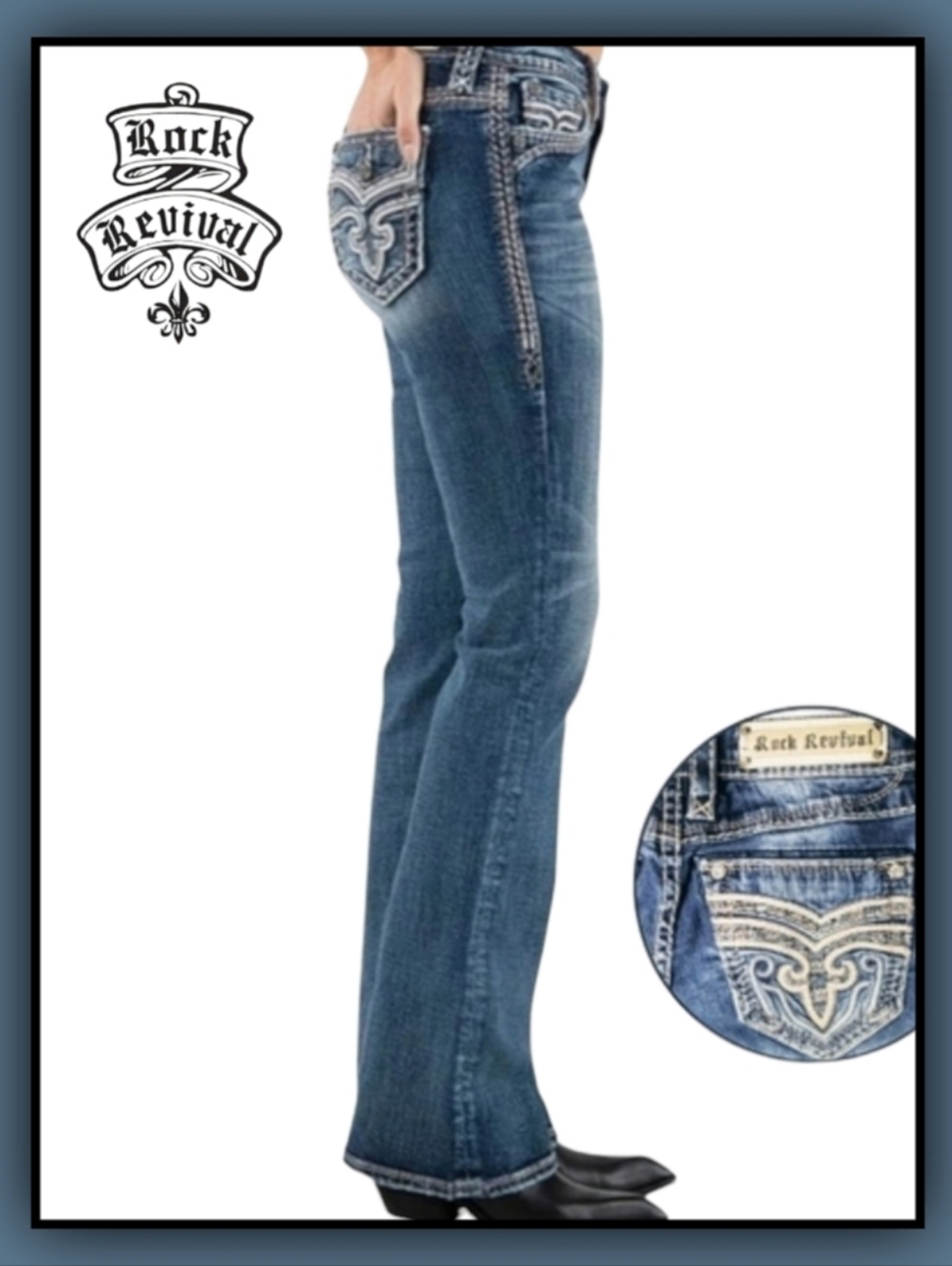 Rock Revival Straight Leg Denim Jeans Size 27